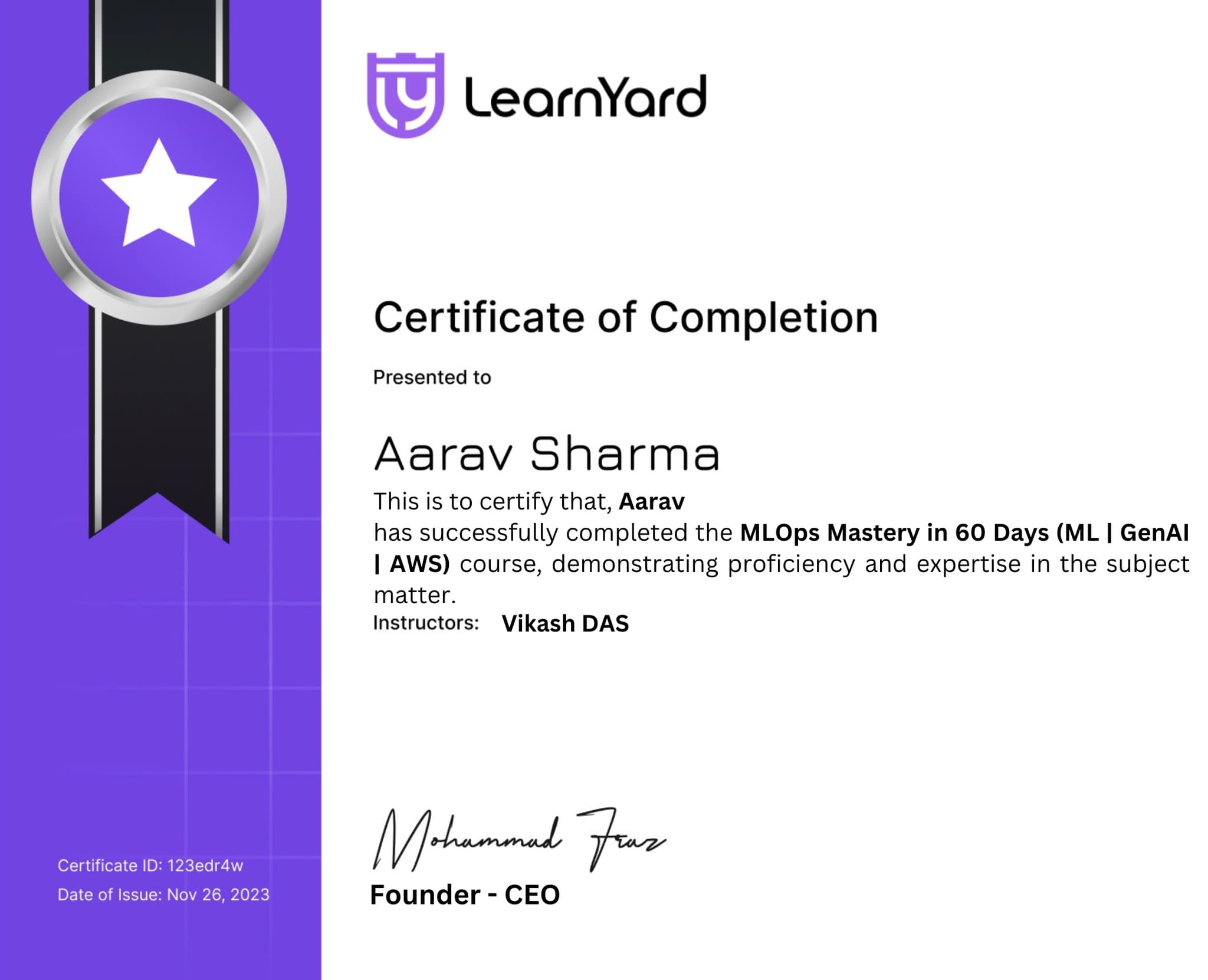 certificate