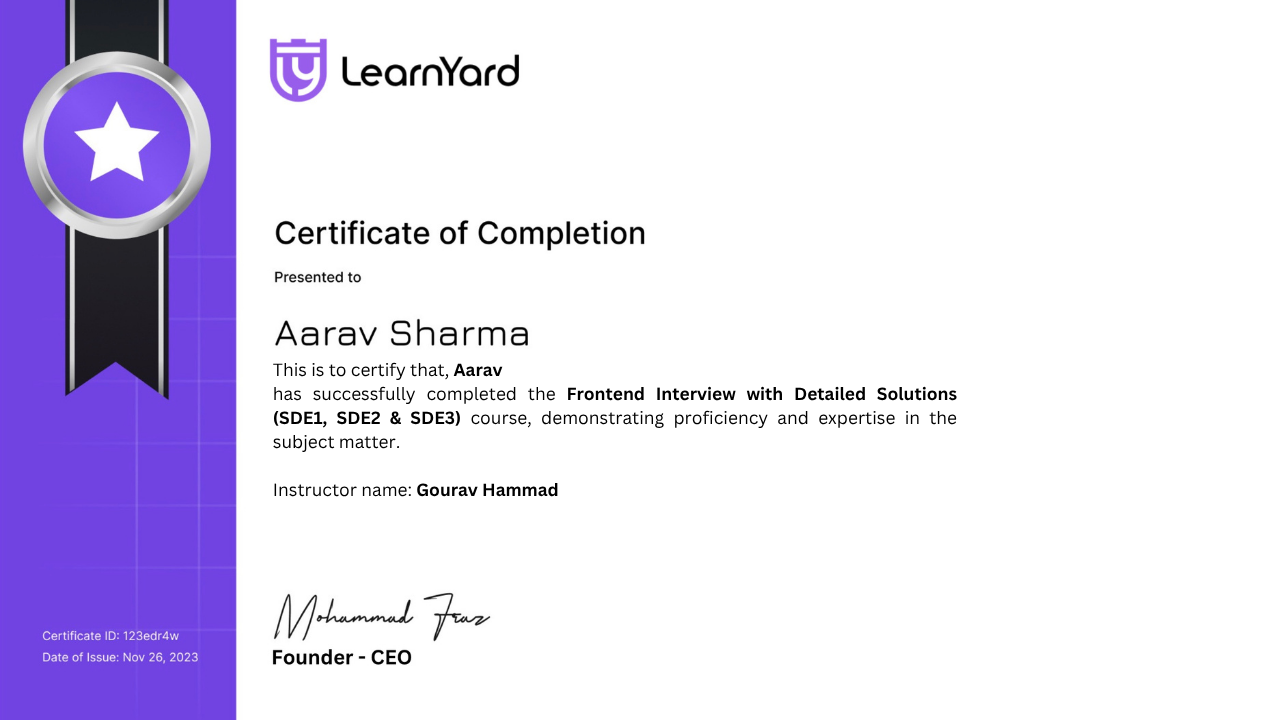 certificate