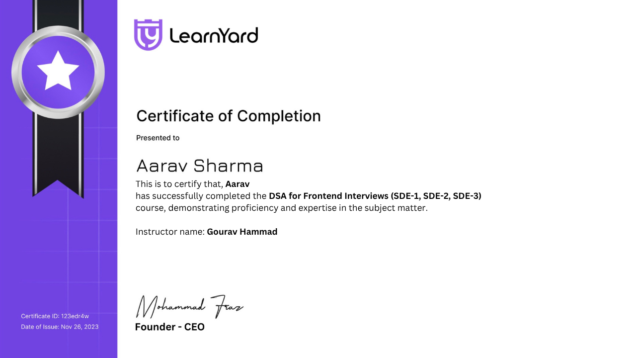 certificate