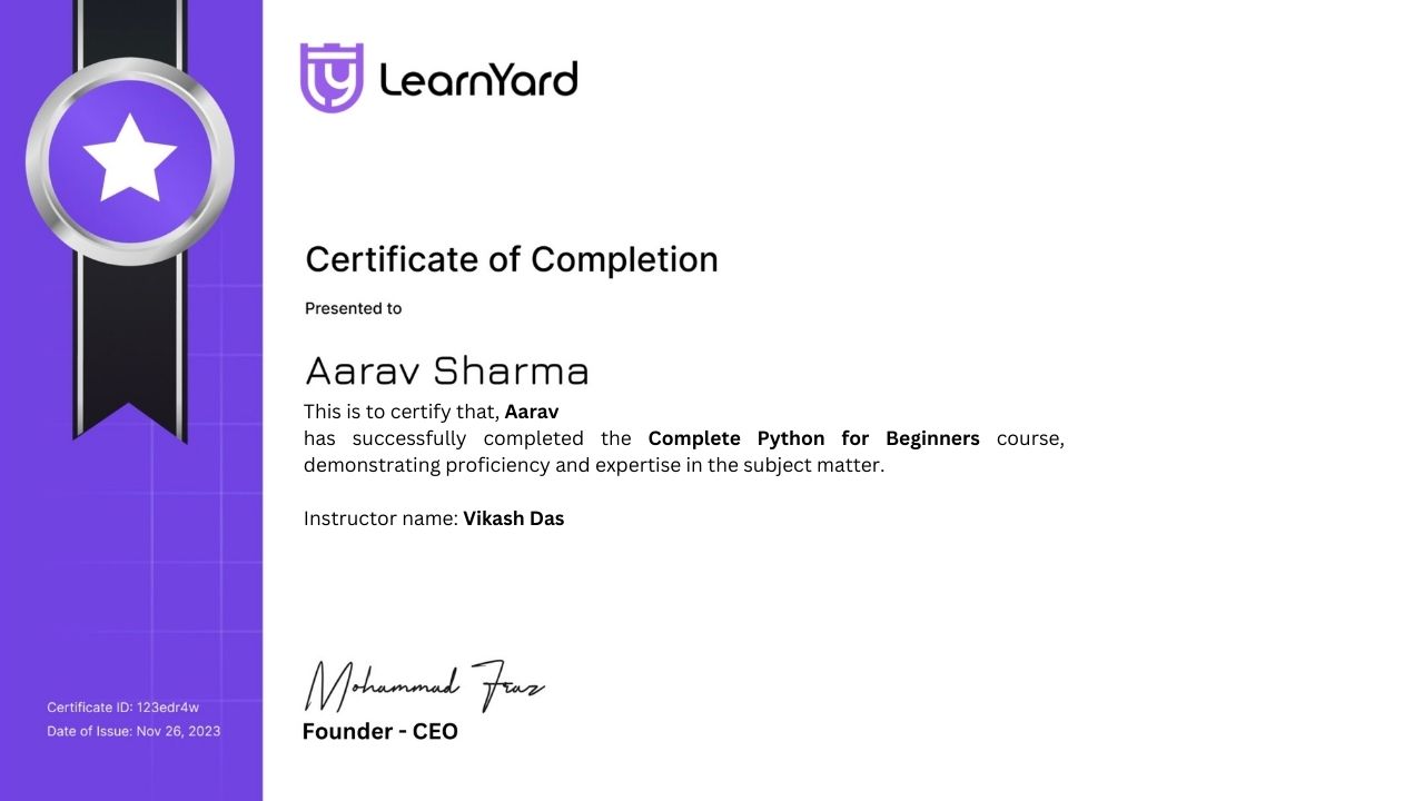 certificate